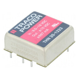 Convertor DC/DC 20W 9-18V la 15V/-15V THN 20-1223 | Electronic-mag.ro | Componente Electronice