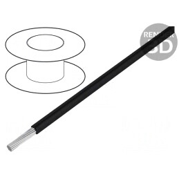 Cablu Electric PTFE 22AWG Negru 600V 30,5m