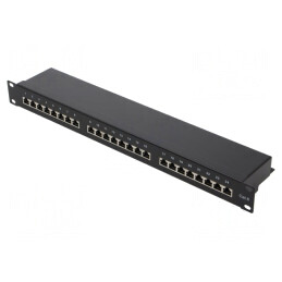 Patch Panel RJ45 Cat6 Rack 24 Porturi Negru | Electronic-mag.ro | Componente Electronice