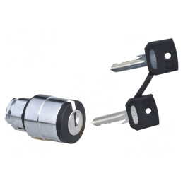 Comutator Rotativ cu Cheie 22mm Negru 2 Poziții | Electronic-mag.ro | Componente Electronice