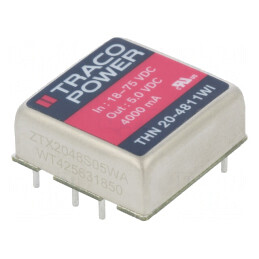 Convertor DC/DC 20W 18-75V la 5V 4000mA THN 20-4811WI | Electronic-mag.ro | Componente Electronice