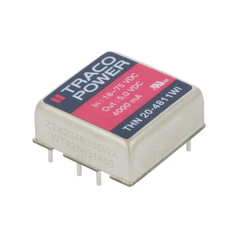 Convertor DC/DC 20W 18-75V la 5V 4000mA THN 20-4811WI | Electronic-mag.ro | Componente Electronice Convertor DC/DC 20W 18-75V la 5V 4000mA THN 20-4811WI | Electronic-mag.ro | Componente Electronice