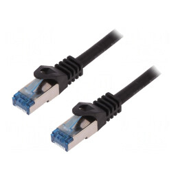 Patch Cord S/FTP Cat6a 50m Negru LSZH 27AWG | Electronic-mag.ro | Componente Electronice