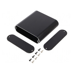 Carcasă aluminiu neagră 110x112x30mm MXA | Electronic-mag.ro | Componente Electronice