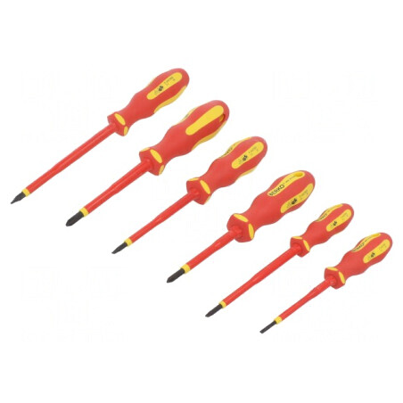 Kit Şurubelniţe Izolate 1kVAC Phillips și Plată 6 Bucăți | Electronic-mag.ro | Componente Electronice