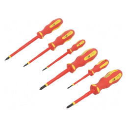 Set de șurubelnițe izolate Pozidriv și plate 6 bucăți 1kVAC | Electronic-mag.ro | Componente Electronice