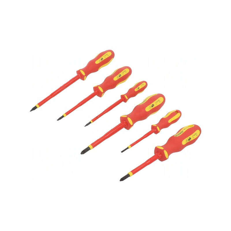 Set de șurubelnițe izolate Pozidriv și plate 6 bucăți 1kVAC | Electronic-mag.ro | Componente Electronice