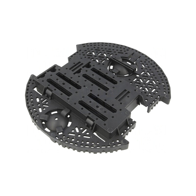 Kit Şasiu cu Roţi Pololu Romi Negru 3-6VDC 2 Motoare | Electronic-mag.ro | Componente Electronice