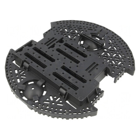 Kit Şasiu cu Roţi Pololu Romi Negru 3-6VDC 2 Motoare | Electronic-mag.ro | Componente Electronice