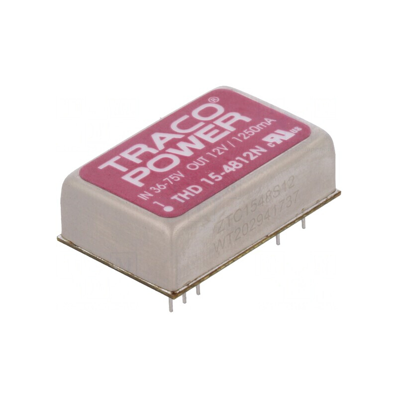 Convertor DC/DC 15W 36-75V la 12V 1,25A PCB THD | Electronic-mag.ro | Componente Electronice Convertor DC/DC 15W 36-75V la 12V 1,25A PCB THD | Electronic-mag.ro | Componente Electronice