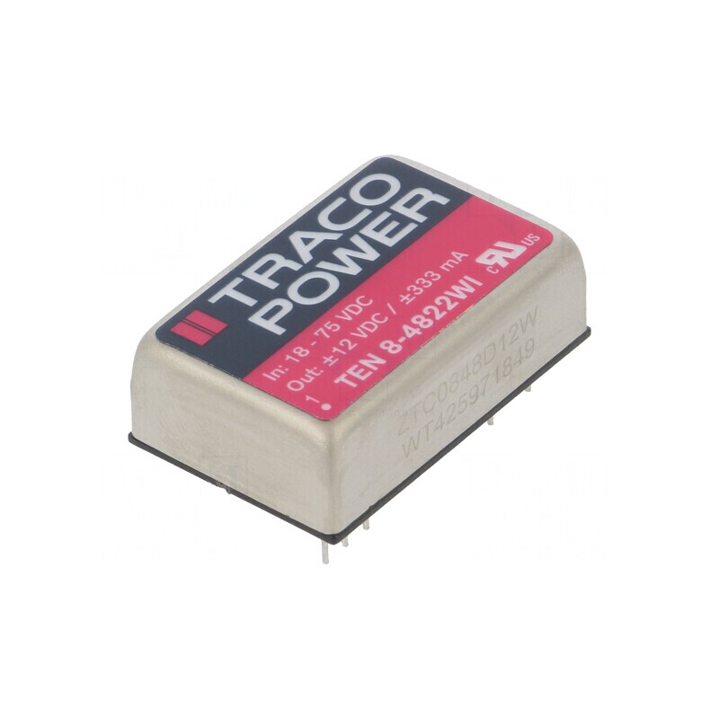 Convertor DC/DC 8W 18-75V la 12V/-12V TEN 8-4822WI | Electronic-mag.ro | Componente Electronice Convertor DC/DC 8W 18-75V la 12V/-12V TEN 8-4822WI | Electronic-mag.ro | Componente Electronice