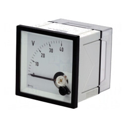 Voltmetru pe Panou 0-40V Clasa 1.5 72x72x58.5mm | Electronic-mag.ro | Componente Electronice