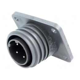 Conector Circular Soclu Tată 4 PIN Contacte Alamă | Electronic-mag.ro | Componente Electronice