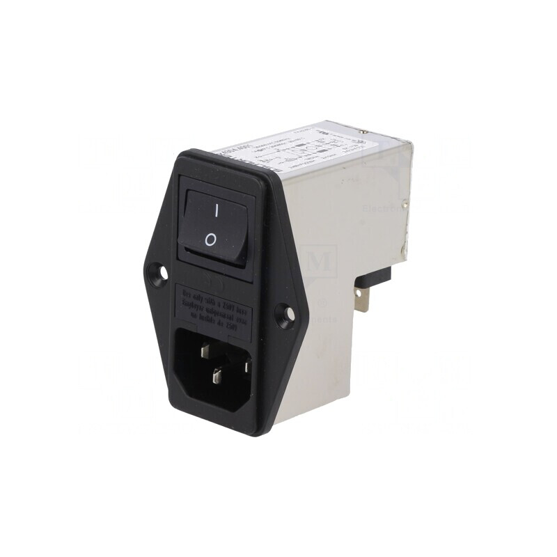 Conector Alimentare AC Soclu Tată 1A 250VAC IEC 60320 | Electronic-mag.ro | Componente Electronice