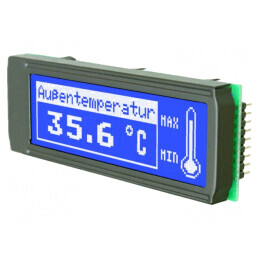 Display LCD Grafic 122x32 STN Albastru 68x26.8mm LED | Electronic-mag.ro | Componente Electronice
