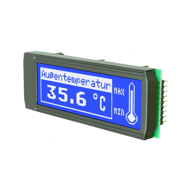 Display LCD Grafic 122x32 STN Albastru 68x26.8mm LED | Electronic-mag.ro | Componente Electronice