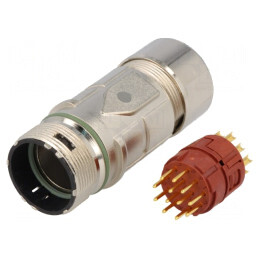 Conector M23 Mufă PIN 12 Tată Lipire Aurit 7A