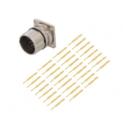 Conector M23 Soclu 17-PIN Crimpat IP67 Aurit | Electronic-mag.ro | Componente Electronice