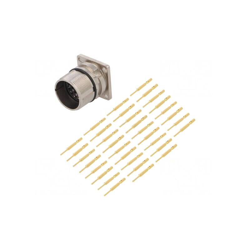 Conector M23 Soclu 17-PIN Crimpat IP67 Aurit | Electronic-mag.ro | Componente Electronice