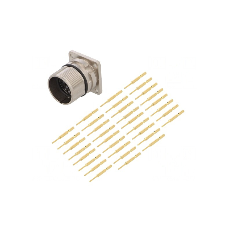 Conector M23 Soclu 17-PIN Crimpat Drept Aurit IP67 | Electronic-mag.ro | Componente Electronice