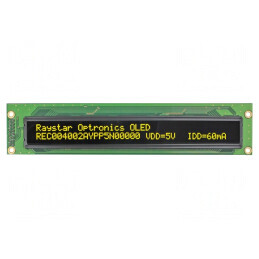 Afișaj OLED Alfanumeric 40x2 Galben | Electronic-mag.ro | Componente Electronice
