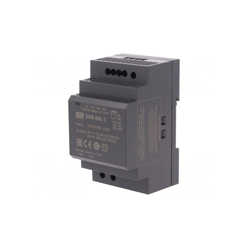 Convertor DC/DC 60W 5V 12A 52,5x90x54,5mm | Electronic-mag.ro | Componente Electronice