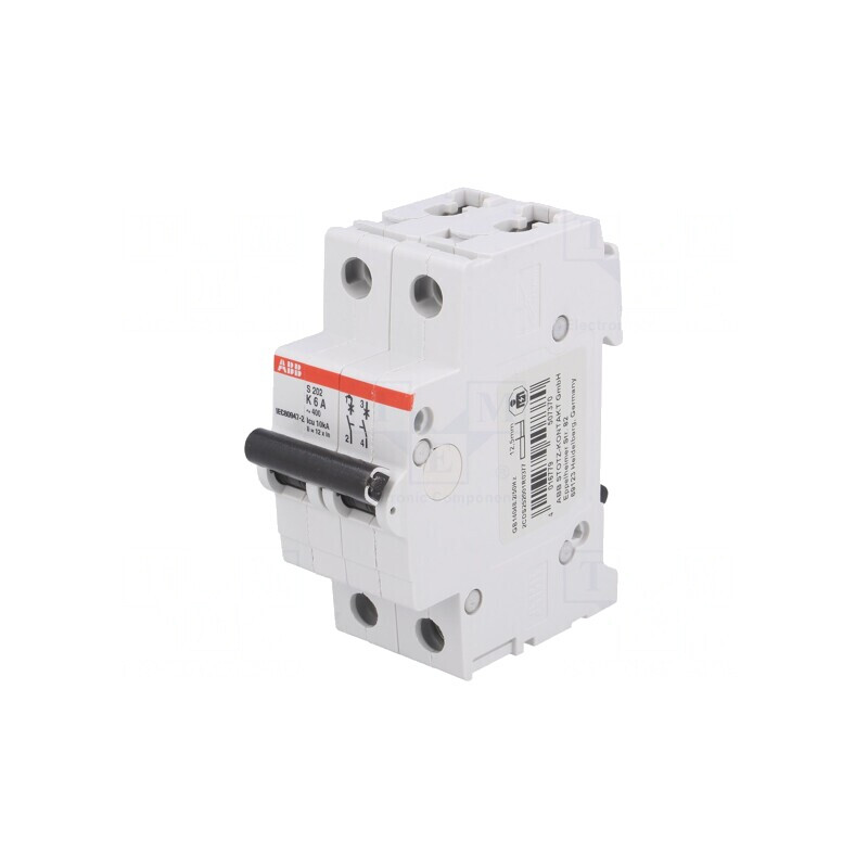 Întrerupător de supracurent 6A 2 Poli 6kA 230/400VAC | Electronic-mag.ro | Componente Electronice