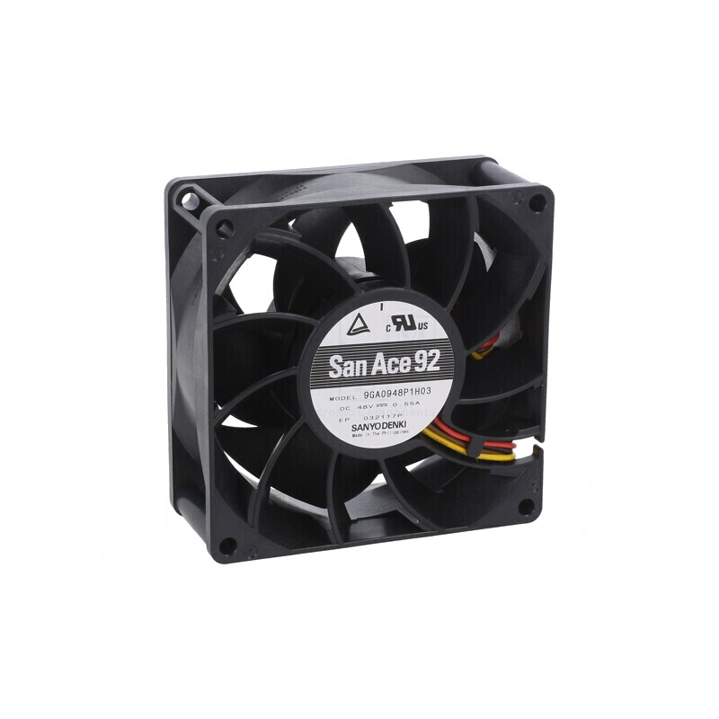 Ventilator DC axial 48V 92x92x38mm 240m3/h 63dBA cu bilă | Electronic-mag.ro | Componente Electronice