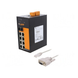 Switch Ethernet Administrabil 10 Porturi 18-60VDC IP20 | Electronic-mag.ro | Componente Electronice