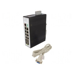 Switch Ethernet Administrabil 12 Porturi 12-60VDC 18W | Electronic-mag.ro | Componente Electronice