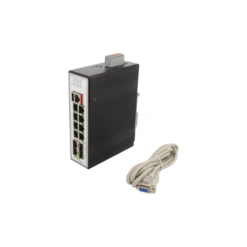 Switch Ethernet Administrabil 12 Porturi 12-48VDC 18W | Electronic-mag.ro | Componente Electronice