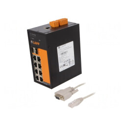 Switch Ethernet Administrabil 10 Porturi 18-60VDC IP20 | Electronic-mag.ro | Componente Electronice