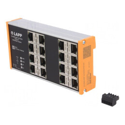 Switch Ethernet Administrabil 16 Porturi RJ45 18-30VDC | Electronic-mag.ro | Componente Electronice