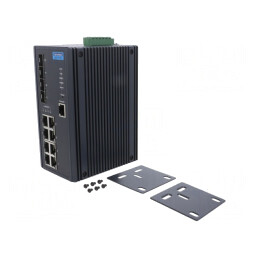 Switch Ethernet Administrabil 12 Porturi 12-48VDC IP40 | Electronic-mag.ro | Componente Electronice