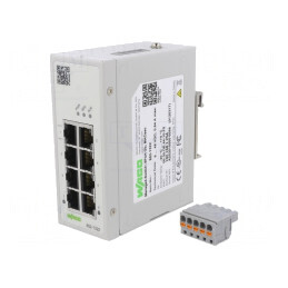Switch Ethernet Administrabil 8 Porturi 9-48VDC RJ45 | Electronic-mag.ro | Componente Electronice