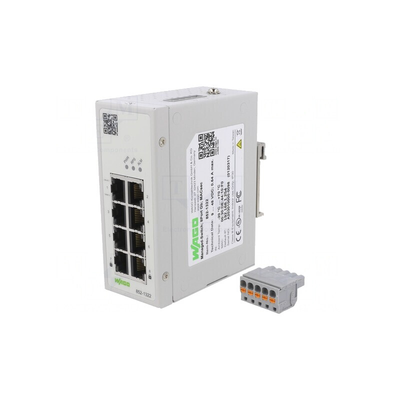 Switch Ethernet Administrabil 8 Porturi 9-48VDC RJ45 | Electronic-mag.ro | Componente Electronice