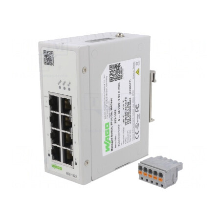 Switch Ethernet Administrabil 8 Porturi 9-48VDC RJ45 | Electronic-mag.ro | Componente Electronice