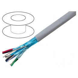 Cablu EcoCable Mini 4x2x22AWG Gri Închis 30,5m