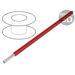 Cablu HookUp Wire litat Cu 22AWG PTFE roşu 305m