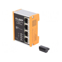 Switch Ethernet Administrabil 4 Porturi RJ45 18-30VDC | Electronic-mag.ro | Componente Electronice