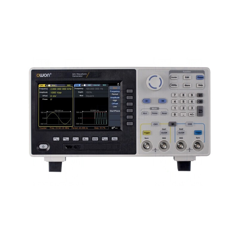 Generator de Funcții 60MHz cu LCD 7" 800x480, 2 Canale | Electronic-mag.ro | Componente Electronice