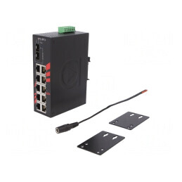 Switch Ethernet Neadministrabil 12 Porturi 12-48VDC | Electronic-mag.ro | Componente Electronice