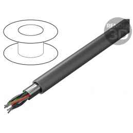 Cablu EcoCable Mini 3x2x20AWG Gri Întunecat Al-PET MPPE | Electronic-mag.ro | Componente Electronice