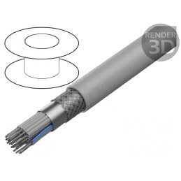 Cablu Bandă Rotundă 25x28AWG 1,27mm PVC Gri | Electronic-mag.ro | Componente Electronice