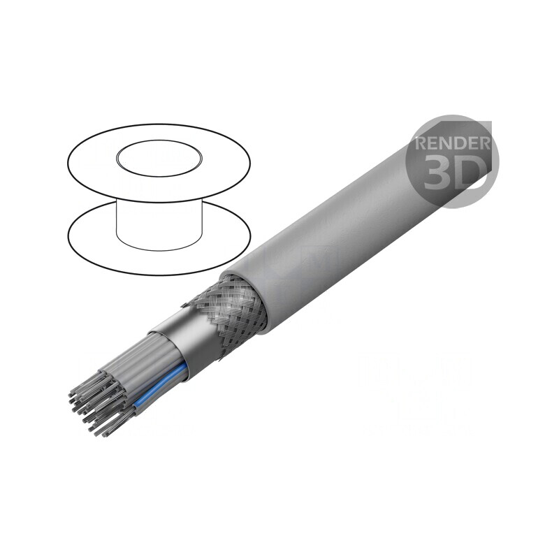 Cablu Bandă Rotundă 25x28AWG 1,27mm PVC Gri | Electronic-mag.ro | Componente Electronice