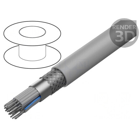 Cablu Bandă Rotundă 25x28AWG 1,27mm PVC Gri | Electronic-mag.ro | Componente Electronice