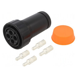 Conector circular mufă tată 4 pini filet interior rotire | Electronic-mag.ro | Componente Electronice