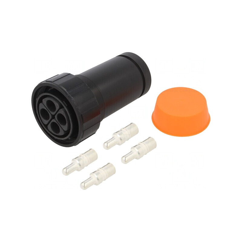Conector circular mufă tată 4 pini filet interior rotire | Electronic-mag.ro | Componente Electronice