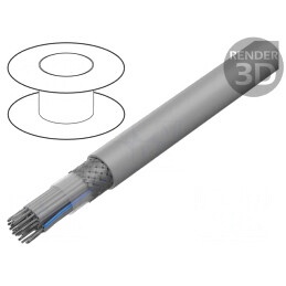 Cablu Bandă Rotund 1,27mm 26x28AWG PVC Gri | Electronic-mag.ro | Componente Electronice