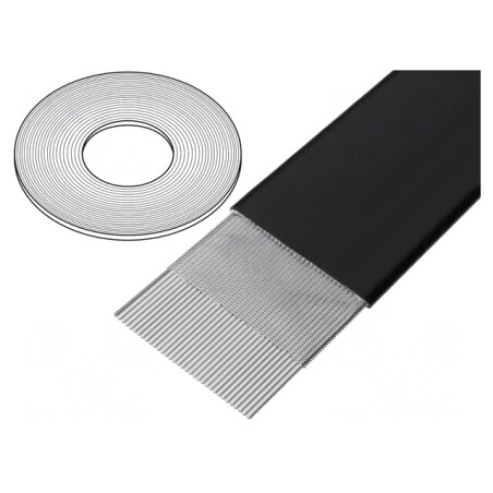 Cablu bandă 1,27mm 9x28AWG PVC negru 30,5m | Electronic-mag.ro | Componente Electronice